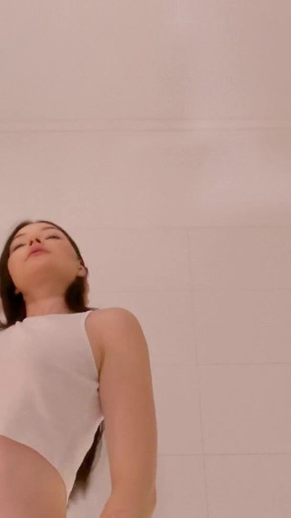 Hot Sexy Amateur Beautiful College Girl Flashes Pussy by Taking off Her White Cotton Panties in the Bathroom