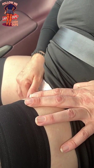 Slut in Car Butt Plug and Big Tits for French Bitch Lady Oups