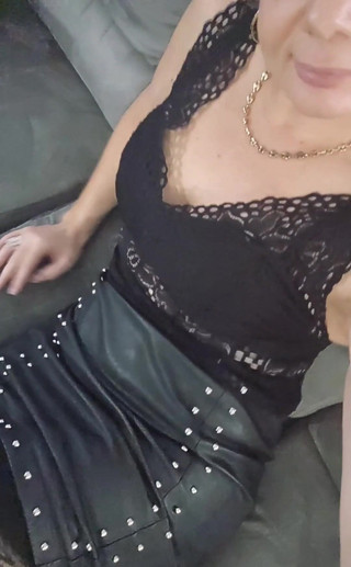 MILF with Sexy Leather Skirt - Short Video